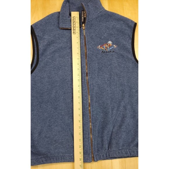 VTG Polar Graphics Fleece Vest Embroidered Alaska Logo Made in USA Pockets Large - Picture 6 of 8